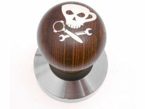 【販売終了】Inlayed Wood Tamper 57mm Flat 30EP5＿SKULL