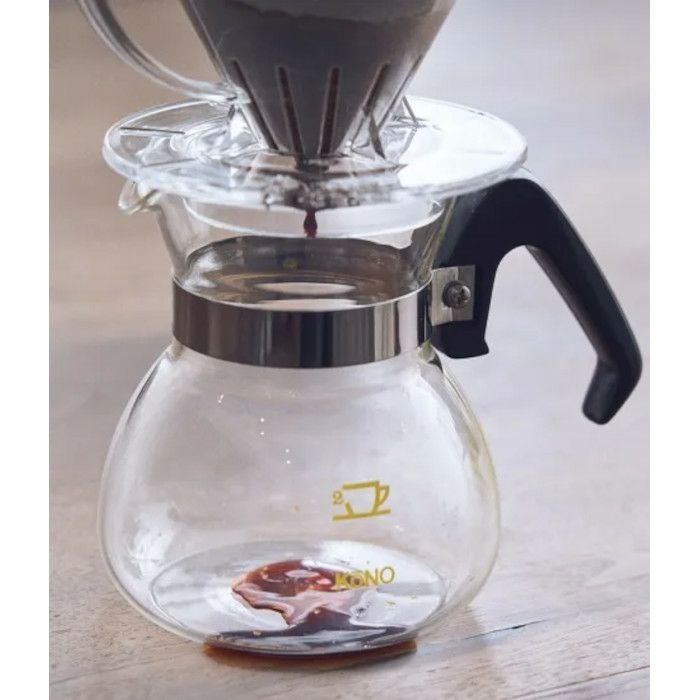 【kono/コーノ】グラスポット2人用 ブラック（フタ付） MD-22