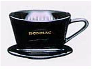 bonmac/ボンマック】陶器製コーヒードリッパー 1～2杯用 扇型 黒 CD-1B