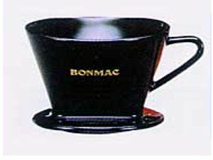 bonmac/ボンマック】陶器製コーヒードリッパー 2～4杯用 扇型 黒 CD-2B