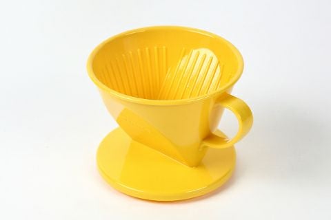 【販売終了】【Tiamo/ティアモ】台形樹脂ドリッパー イエロー 2～4人用 HG5281