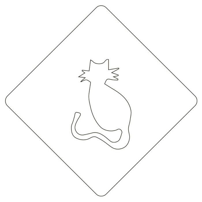 【atta】カフェアートステンシル　ねこ　LAS-0006