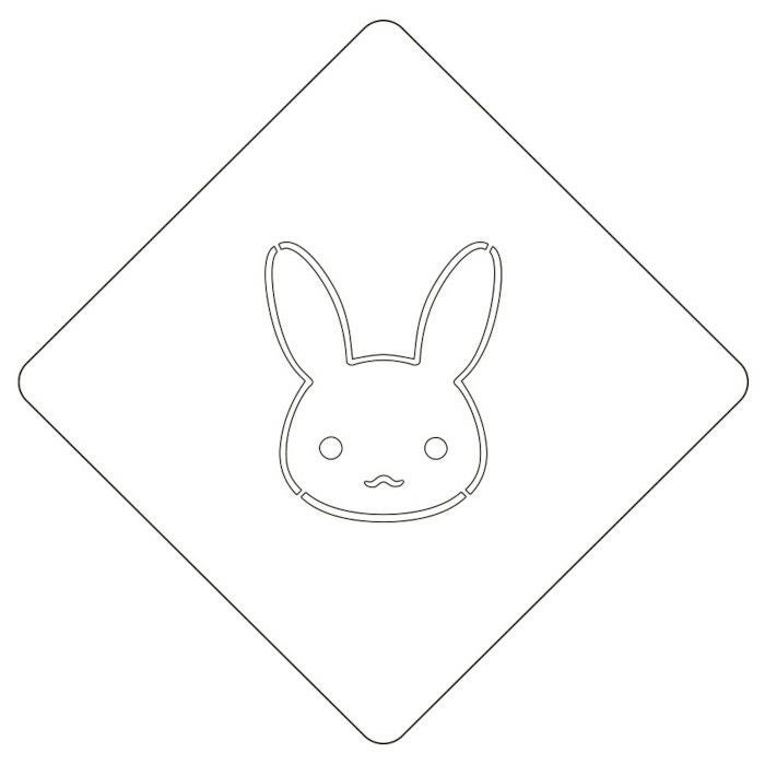 【atta】カフェアートステンシル　うさぎ　LAS-0017
