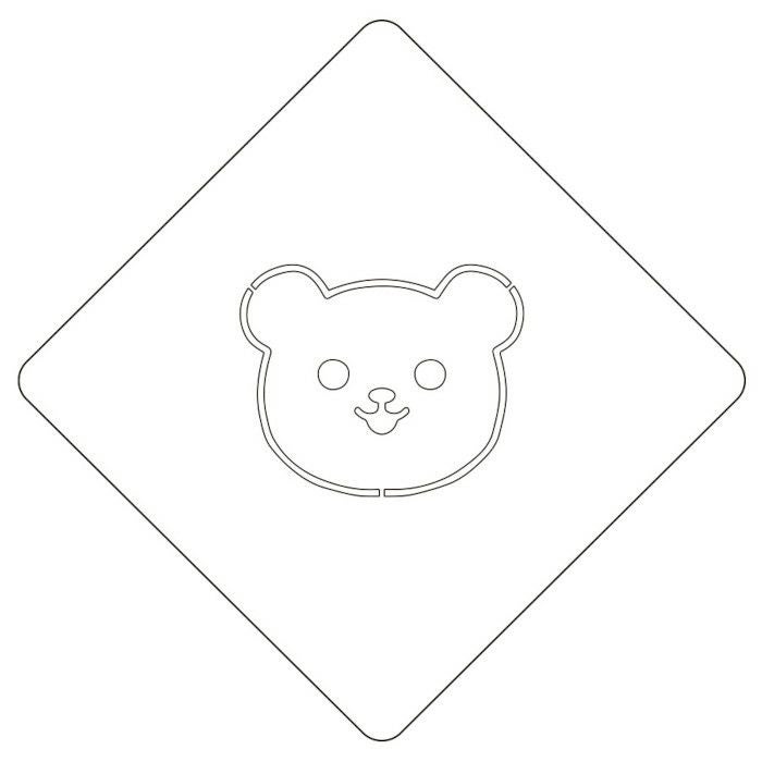 【atta】カフェアートステンシル　クマ　LAS-0019