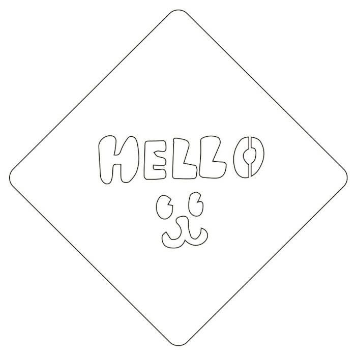 【atta】カフェアートステンシル　Hello 1　LAS-0021