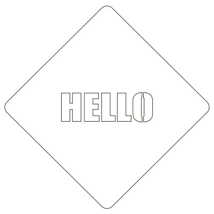 【atta】カフェアートステンシル　Hello 2　LAS-0022