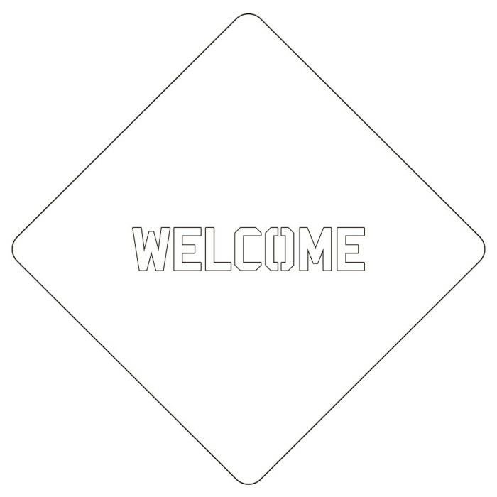 【atta】カフェアートステンシル　Welcome 2　LAS-0024
