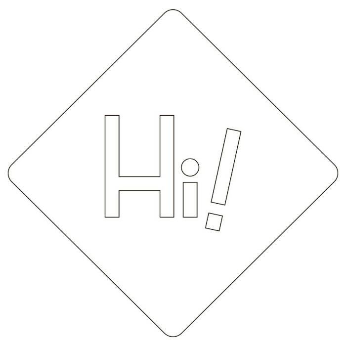 【atta】カフェアートステンシル　Hi !　LAS-0038