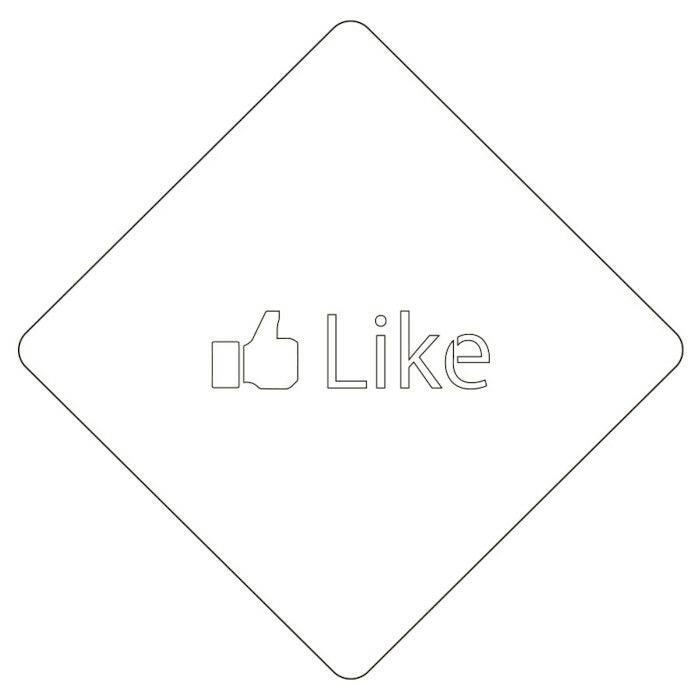 【atta】カフェアートステンシル　Like　LAS-0044