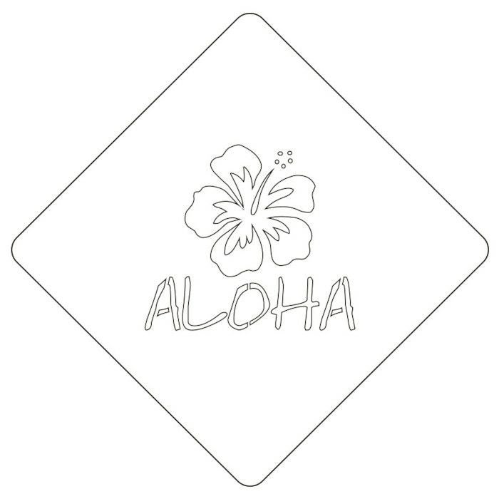 【atta】カフェアートステンシル　Aloha　LAS-0046