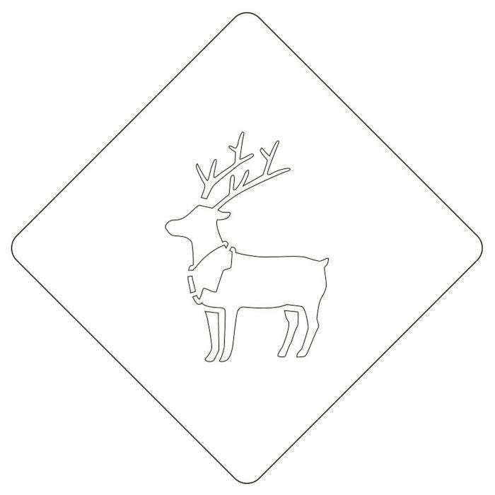 【atta】カフェアートステンシル　トナカイ　クリスマス　LAS-0050