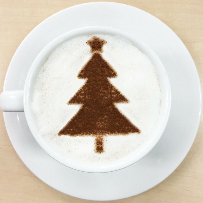 【atta】カフェアートステンシル　ツリー　クリスマス　LAS-0052