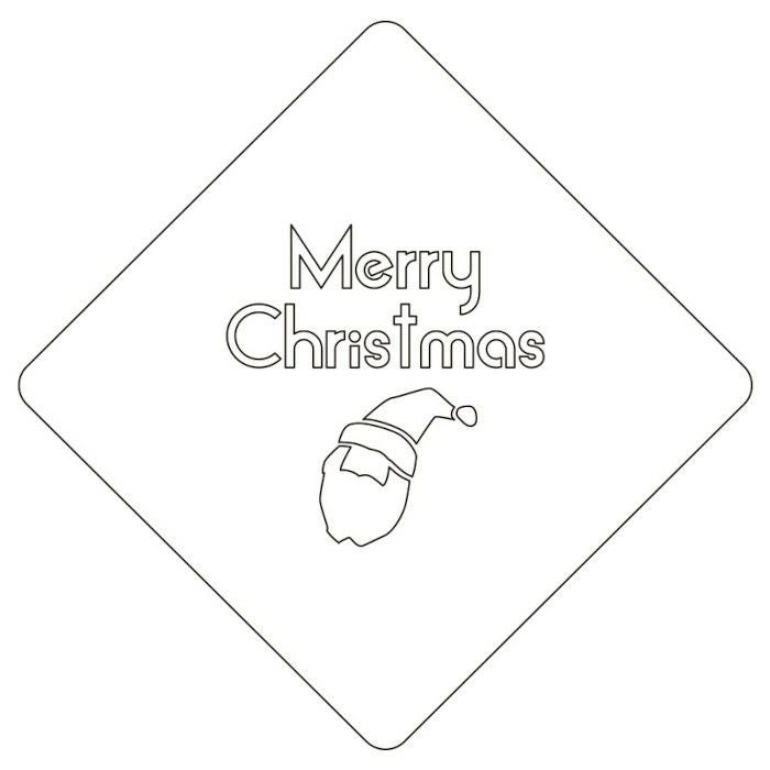 【atta】カフェアートステンシル　サンタクロース　クリスマス　LAS-0054