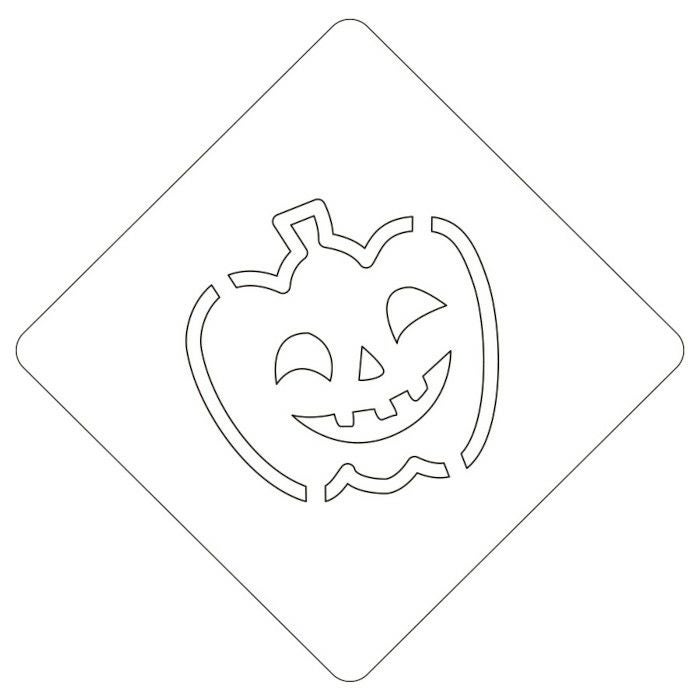【atta】ハロウィンステンシル　スマイルパンプ　カボチャ　カフェアートステンシル　LAS-0076