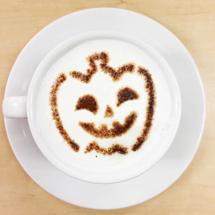 【atta】ハロウィンステンシル　スマイルパンプ　カボチャ　カフェアートステンシル　LAS-0076