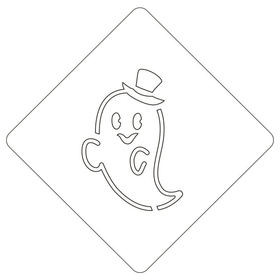 【atta】ハロウィンステンシル　おばけ　カフェアートステンシル　LAS-0077