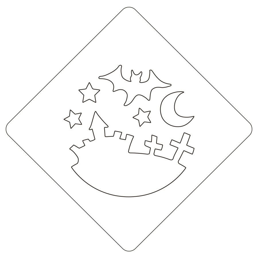 【atta】ハロウィンステンシル　ハロウィンナイト　カフェアートステンシル　LAS-0079