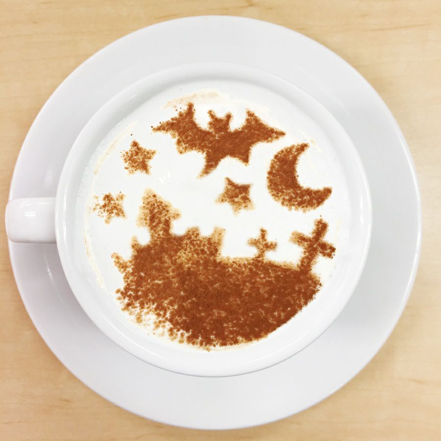 【atta】ハロウィンステンシル　ハロウィンナイト　カフェアートステンシル　LAS-0079