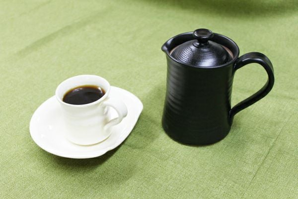 【紫香陶房/マイカフェポット】信楽焼 マイ・カフェポット コーヒー碗皿（白）セット