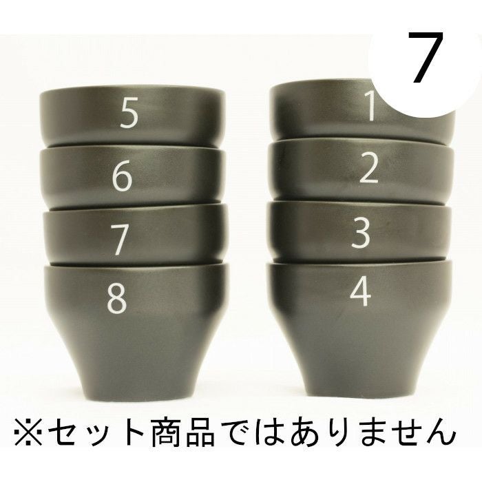 【FBCインターナショナル】オリジナル カッピングボウル 200ml SCAA スタンダード 国産 目盛り、マーク付き 『7』 黒モデル