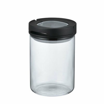 【ハリオ】密閉キャニスターM コーヒー粉200ｇ ブラック