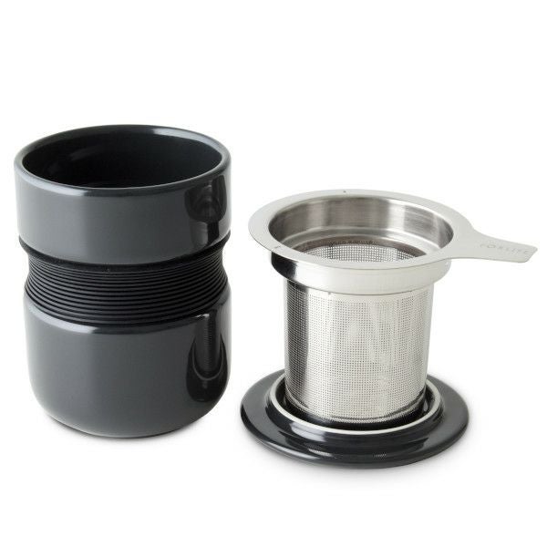 【FORLIFE】 カーブ アジアン スタイル ティーカップ　ブラック グラファイト 383-Bkg