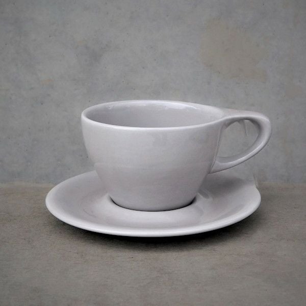 notNeutral nN LN Latte Cup & Saucer 8oz Light Gray notNeutral nN LN Latte Cup & Saucer 8oz Light Gray