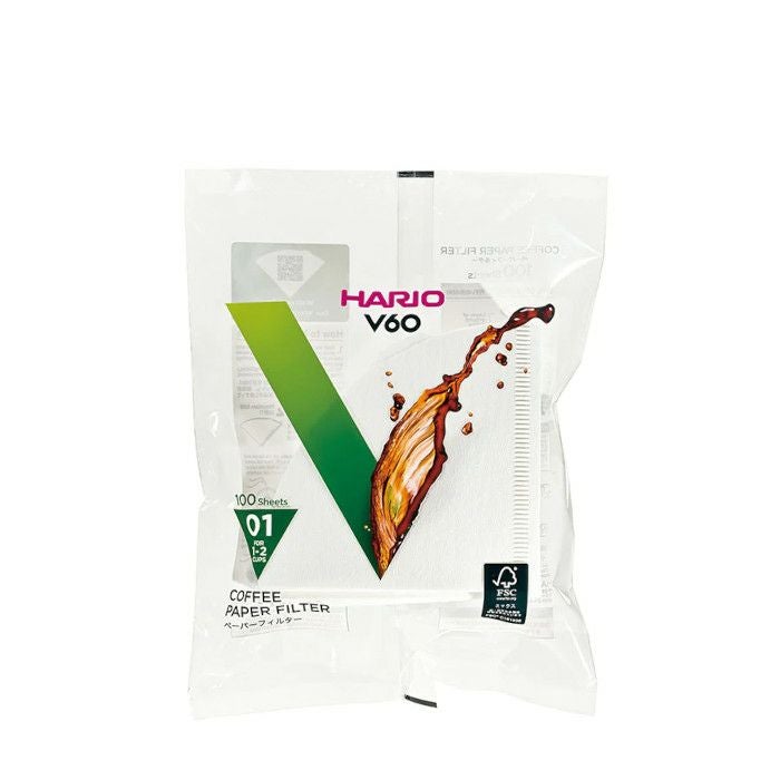 【hario/ハリオ】V60用ペーパーフィルター01W 100枚 袋入り VCF-01-100W