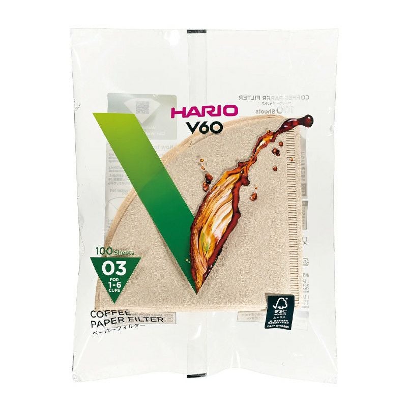 【hario/ハリオ】V60用ペーパーフィルター03M 100枚 袋入り VCF-03-100M