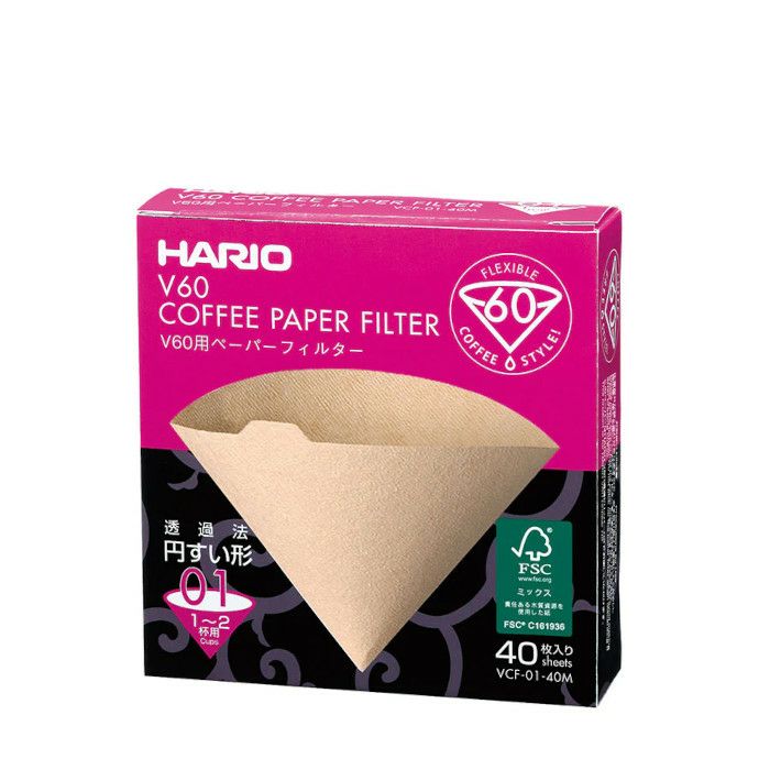 【販売終了】【hario/ハリオ】V60用ペーパーフィルター01M 40枚 個箱入り VCF-01-40M