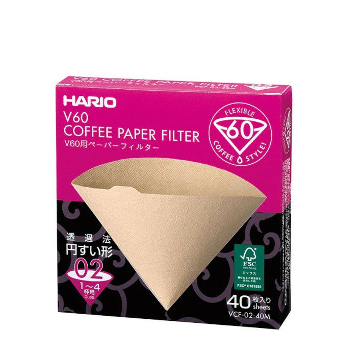 【販売終了】【hario/ハリオ】V60用ペーパーフィルター02M 40枚 個箱入り VCF-02-40M