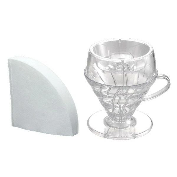 【ハリオ】V60 Drip-Assist Set 1～4杯用 VCF-02W 40枚付き 透明