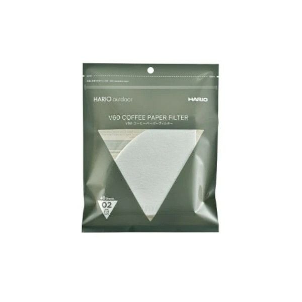 【hario/ハリオ】V60用ペーパーフィルター 02W チャック付 40枚入 1～4杯用 ホワイト