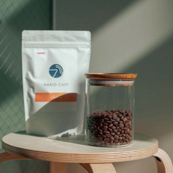 【販売終了】【ハリオ】Glass Canister 満水容量800ml コーヒー粉200ｇ オリーブウッド