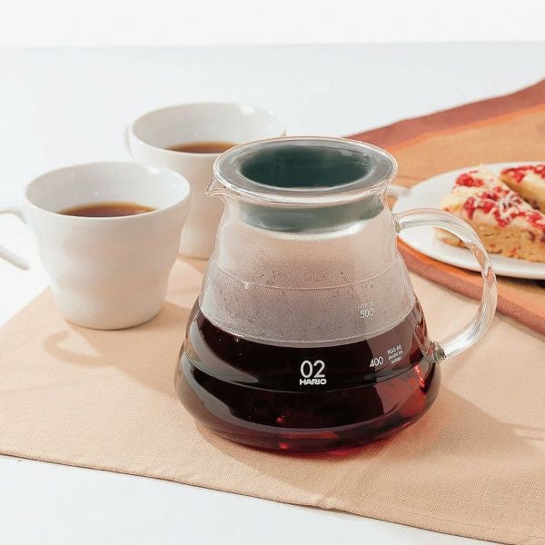【ハリオ】V60グラスサーバー600クリア 透明ブラック 2～5杯用