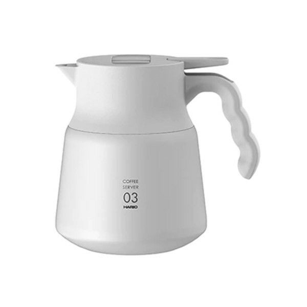 【ハリオ】V60保温ステンレスサーバーPLUS 800 ホワイト 2～6杯用 流量調整アタッチメント付き