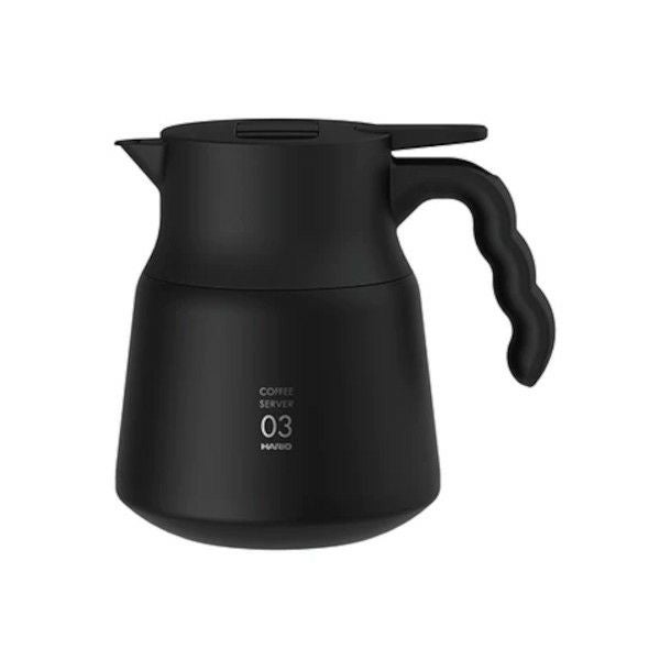 【販売終了】【ハリオ】V60保温ステンレスサーバーPLUS 800 ブラック 2～6杯用 流量調整アタッチメント付き