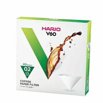 【販売終了】【hario/ハリオ】V60用ペーパーフィルター02Ｗ 40枚 個箱入り VCF-02-40W