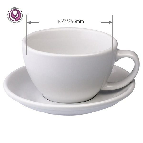 LOVERAMICS Egg Cafe Latte Cup＆Saucer 300ml ホワイト 6客